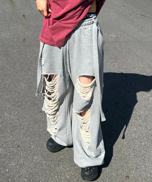 Streetwear distressed joggers