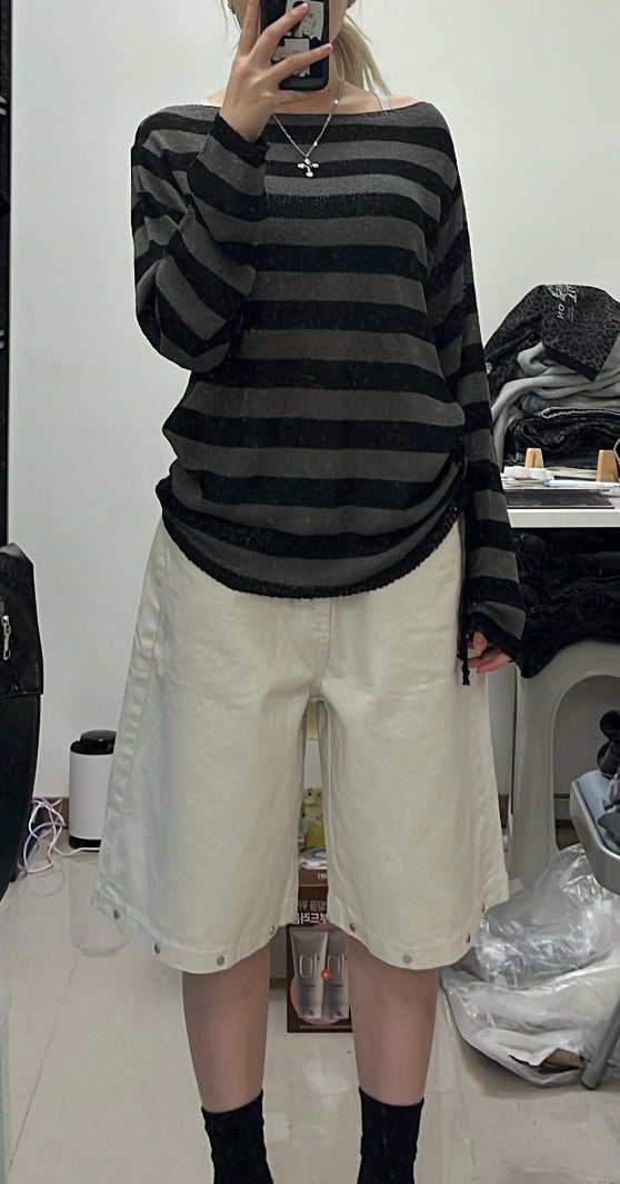 Textured knit off-shoulder sweater🧶