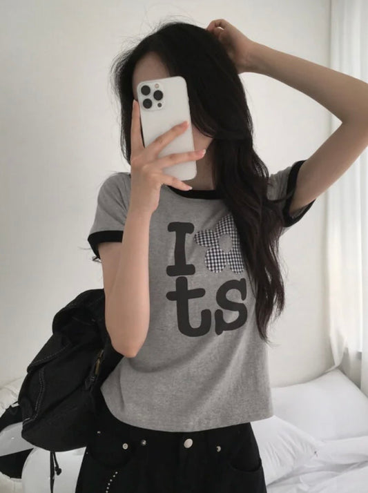 格仔花花短tee🌸
