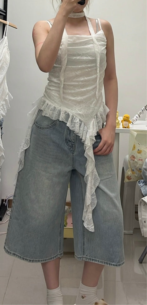 Everyday casual 8-piece denim culottes🕚