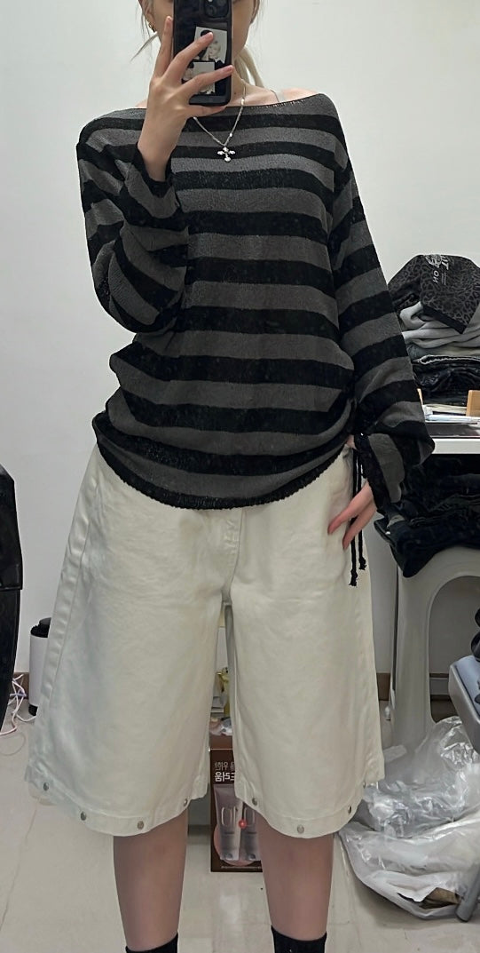 Textured knit off-shoulder sweater🧶
