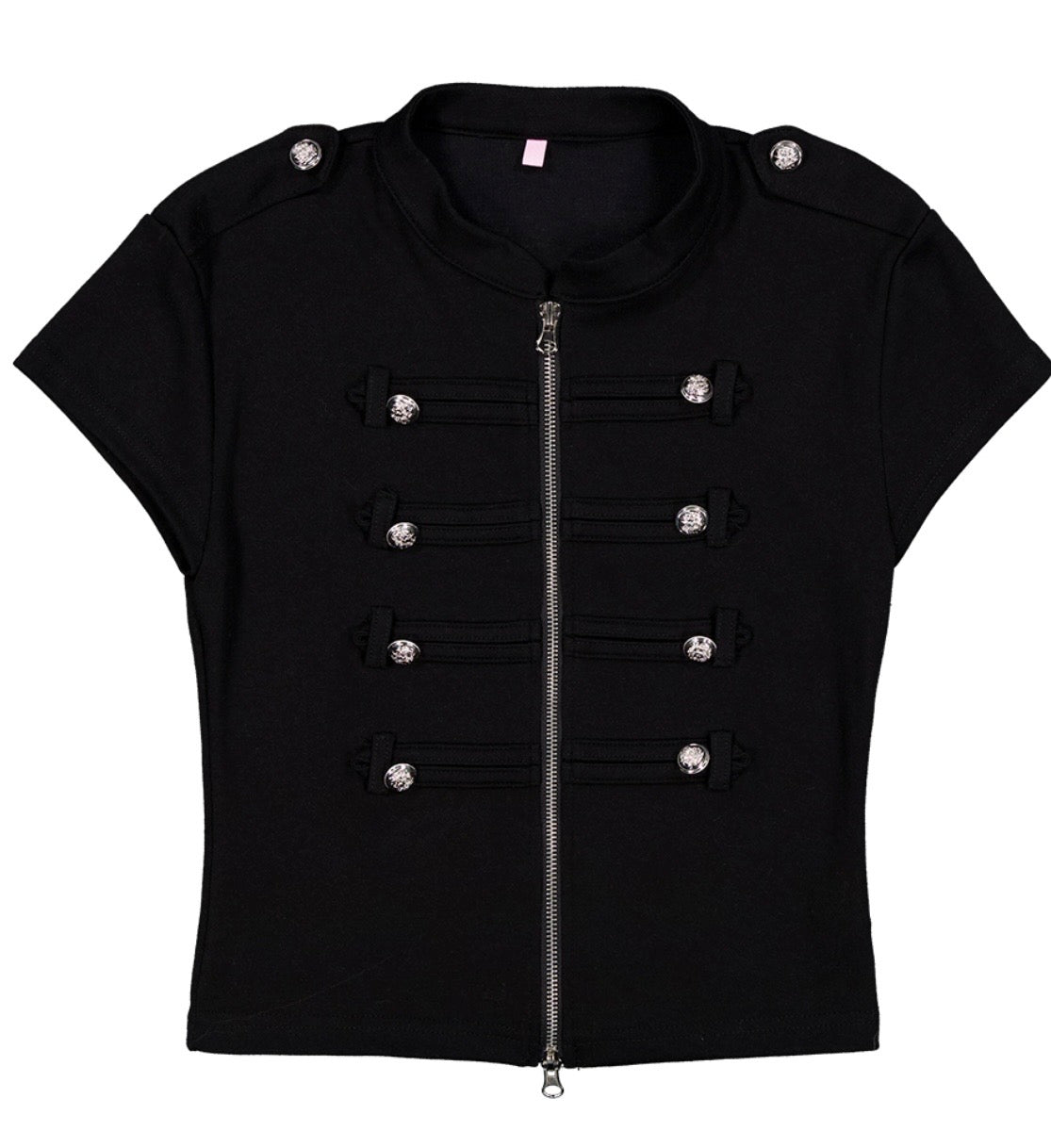 Napoleonic-style military zip-up top