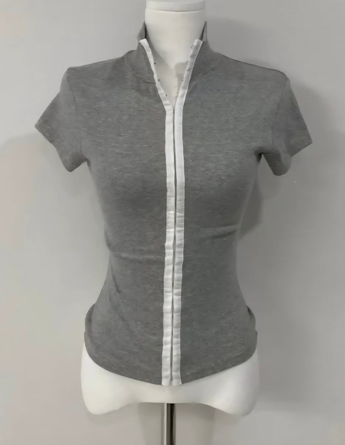 Vintage high-neck top with buttons