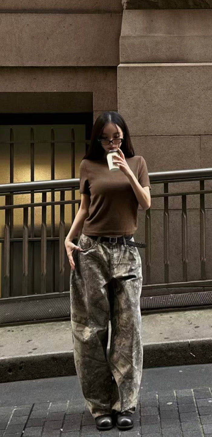Midnight camouflage baggy pants