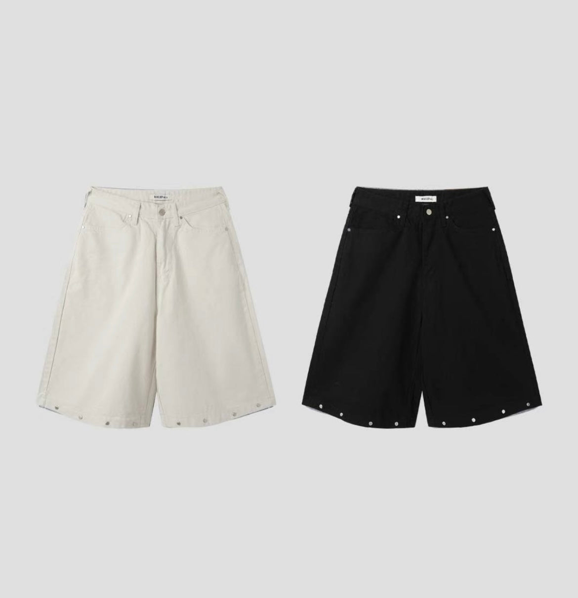 Studded black and white shorts🖤