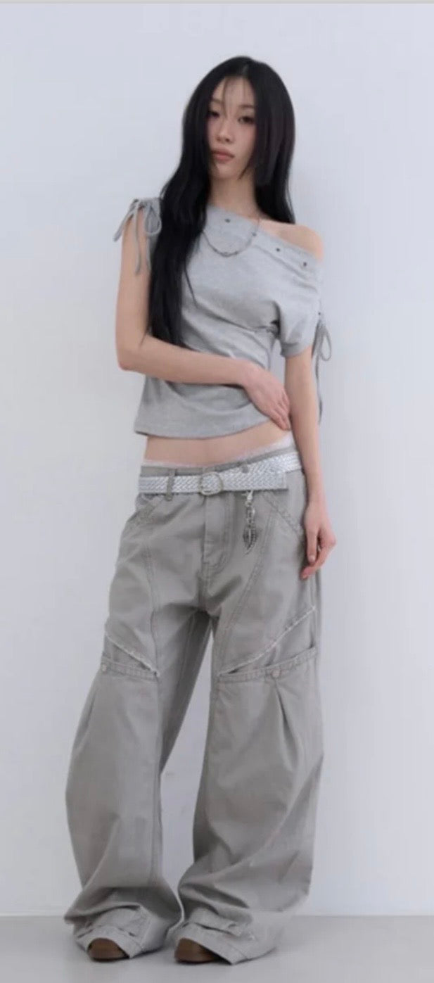 Lazy cool off-shoulder top