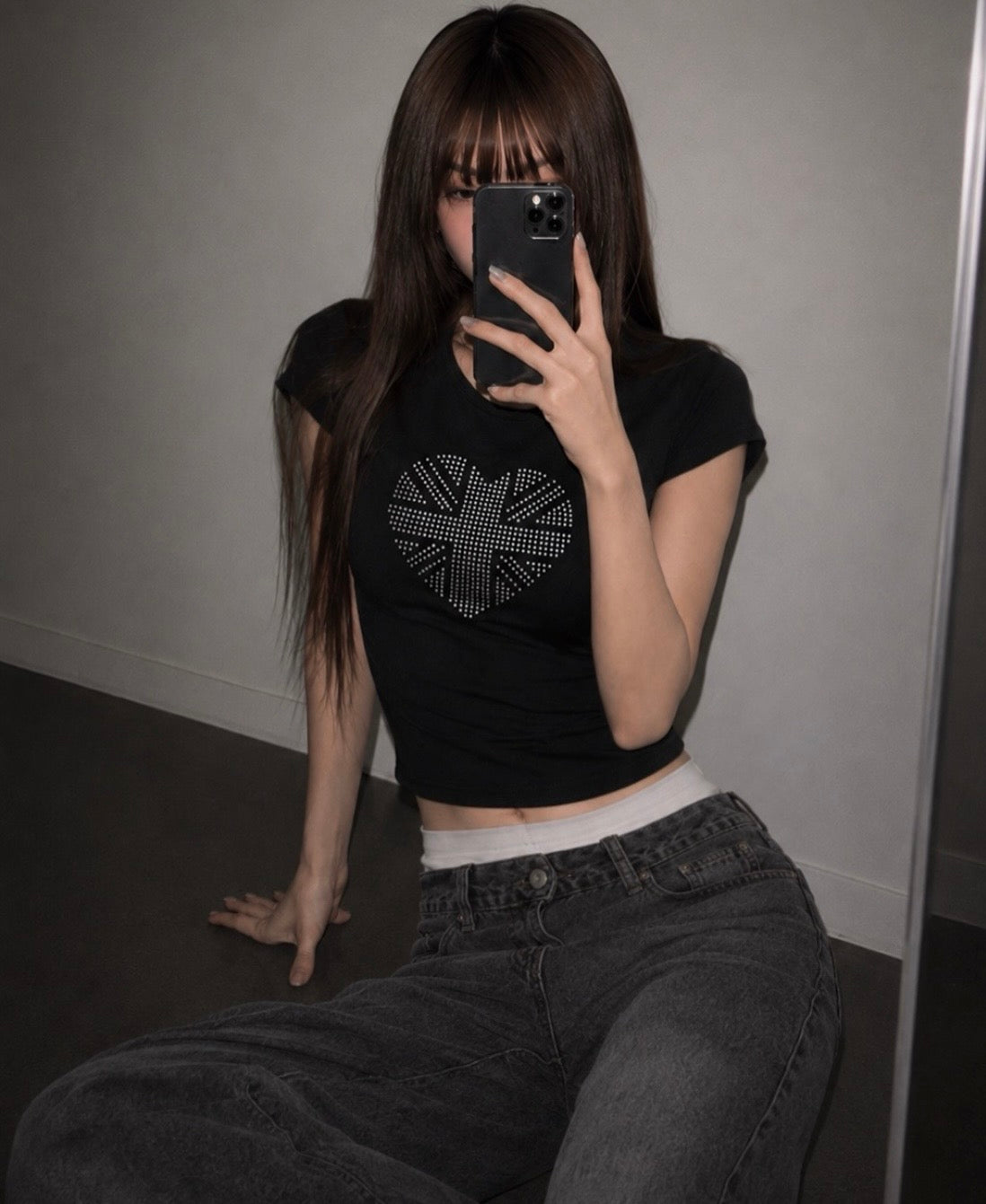 Bling heart tshirt💜