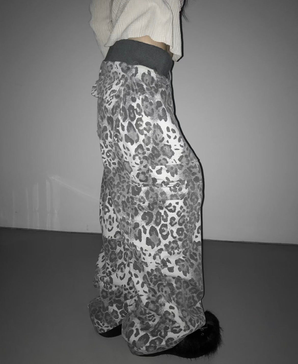 Leopard print cargo pants