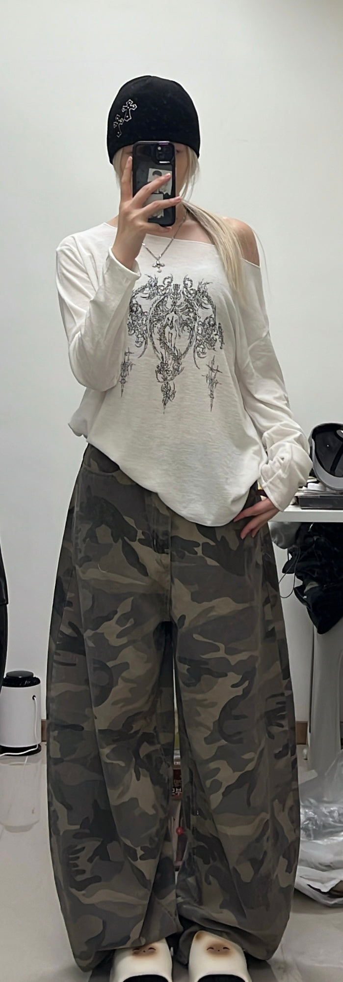 Camo chill baggy pants🕶️