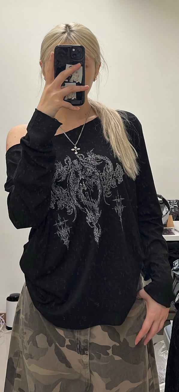 Holy knit shoulder tee❤️‍🔥
