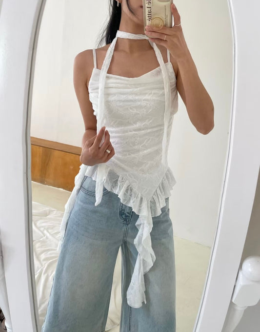 Lace-up layered camisole🐾