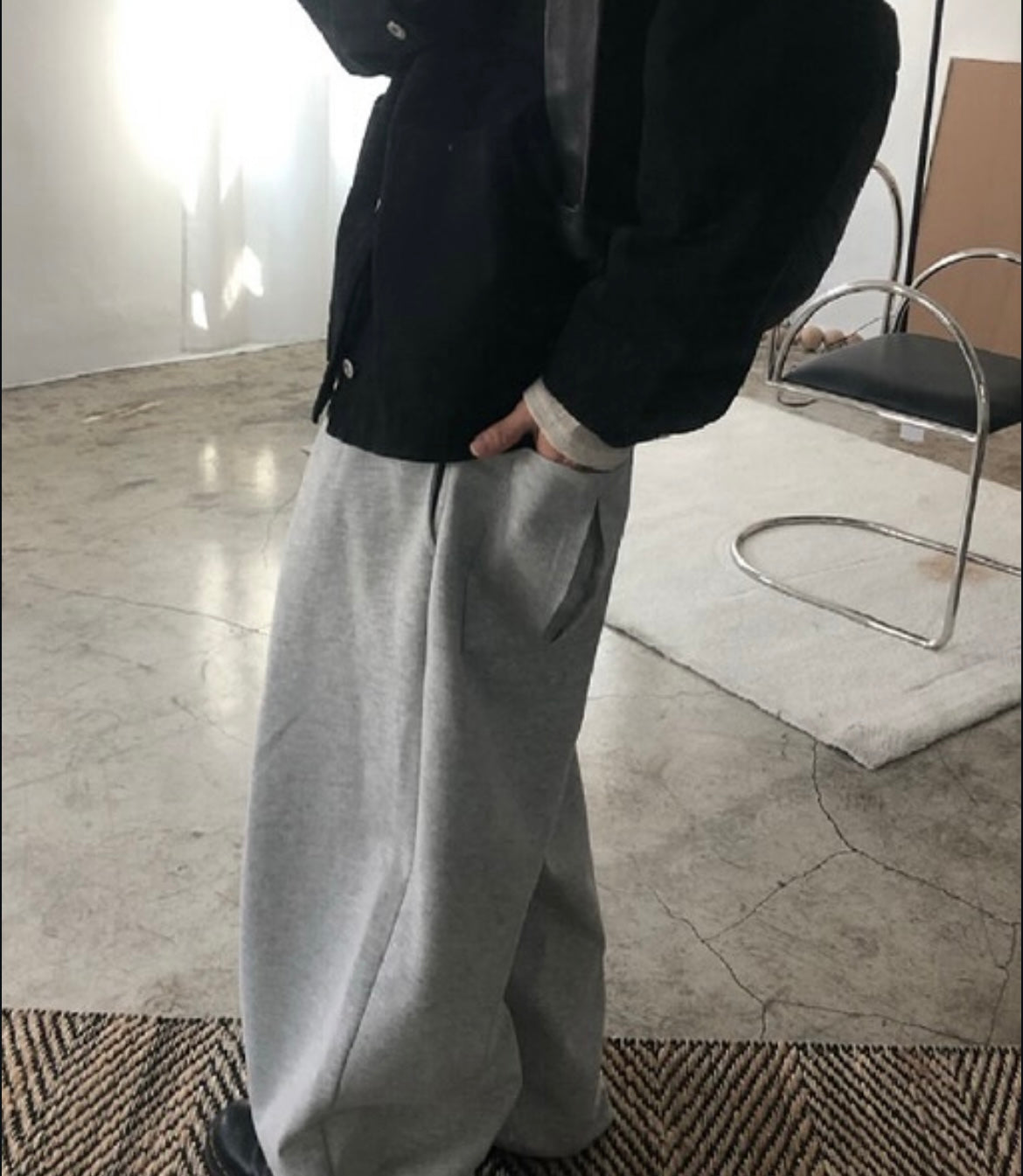 Pleated flowy sweatpants💜(棉褲版💜）