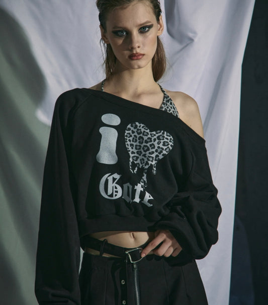Leopard love urban chic crop hoodie