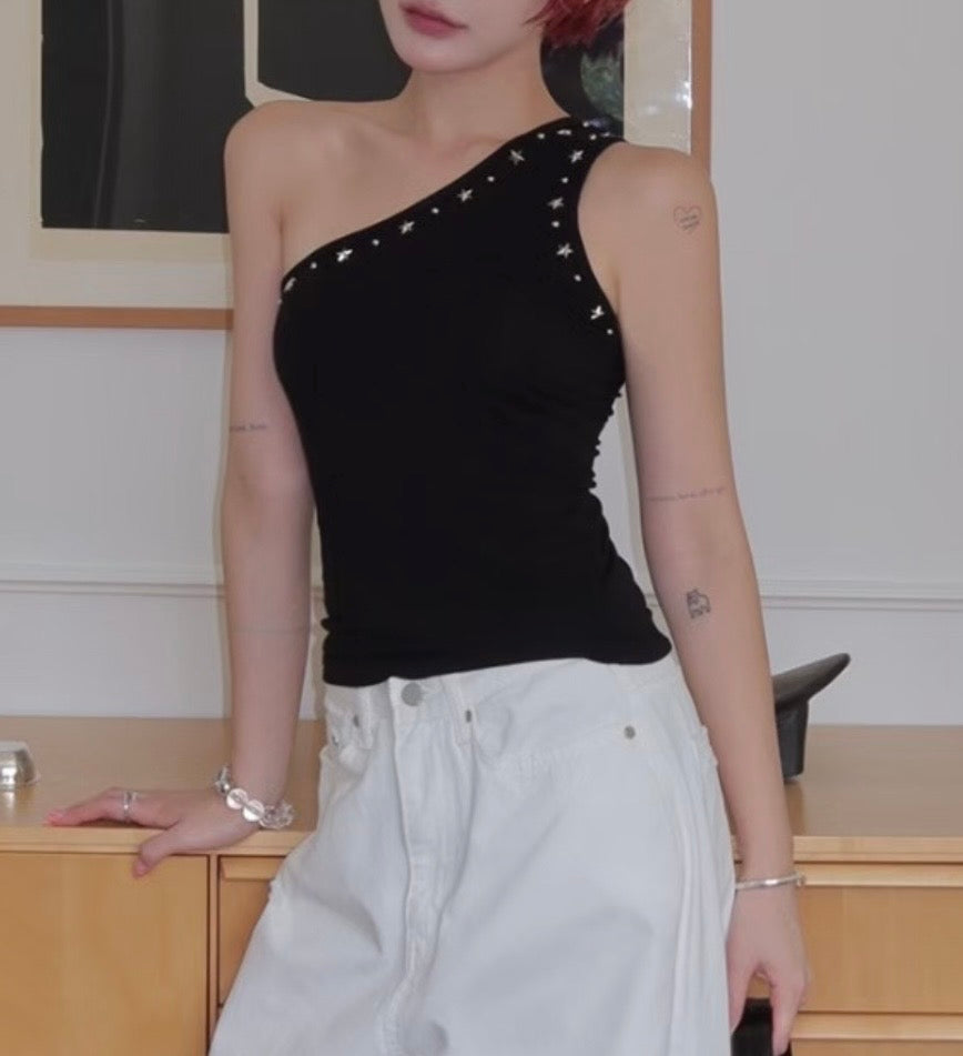 Starry u-neck tank top