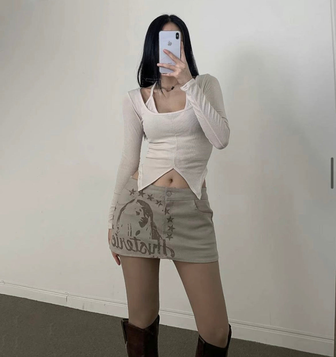 Pearl edge layered long sleeve