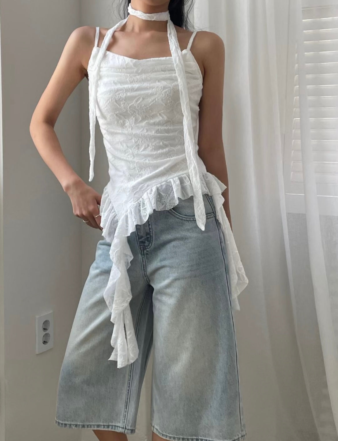 Everyday casual 8-piece denim culottes🕚