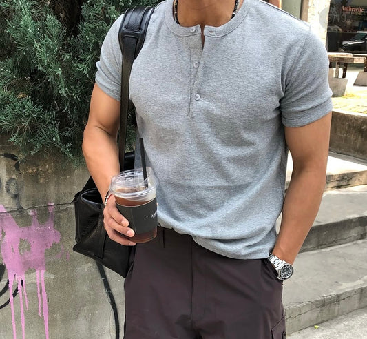 男裝亨利領T恤🔥