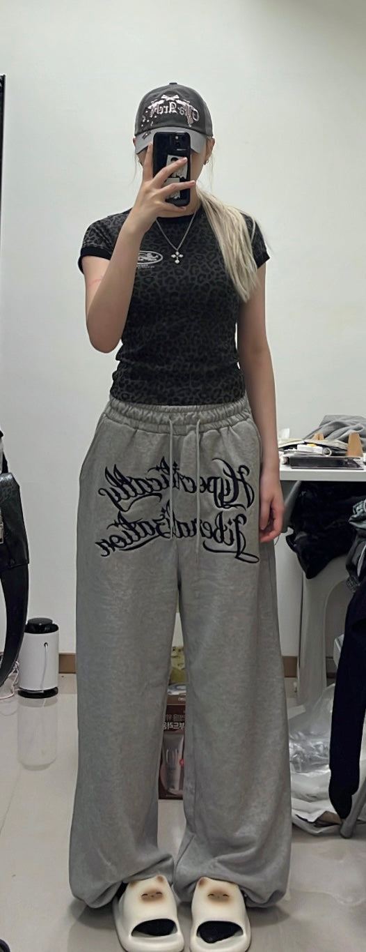 Embroidered cotton sweatpants