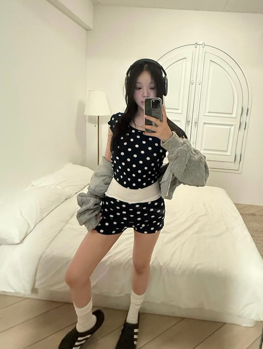 Polka dot cami top and shorts