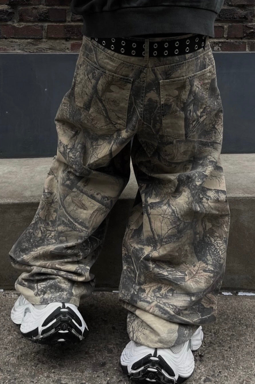 Midnight camouflage baggy pants