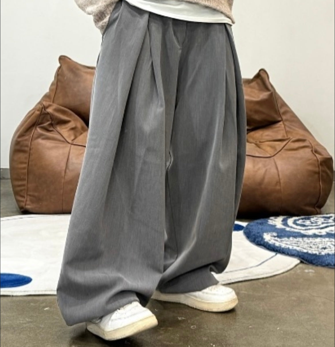 Elegant wide-leg suit trousers(西褲版！💜）