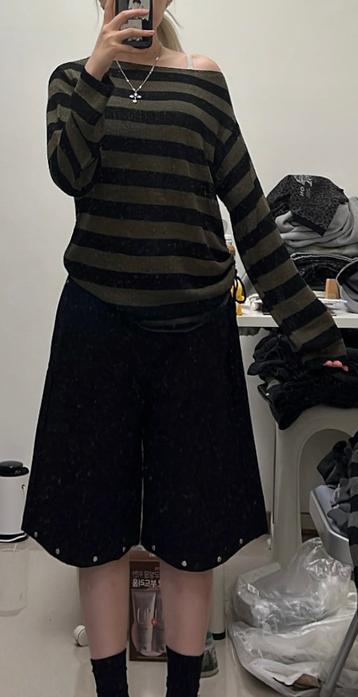 Textured knit off-shoulder sweater🧶