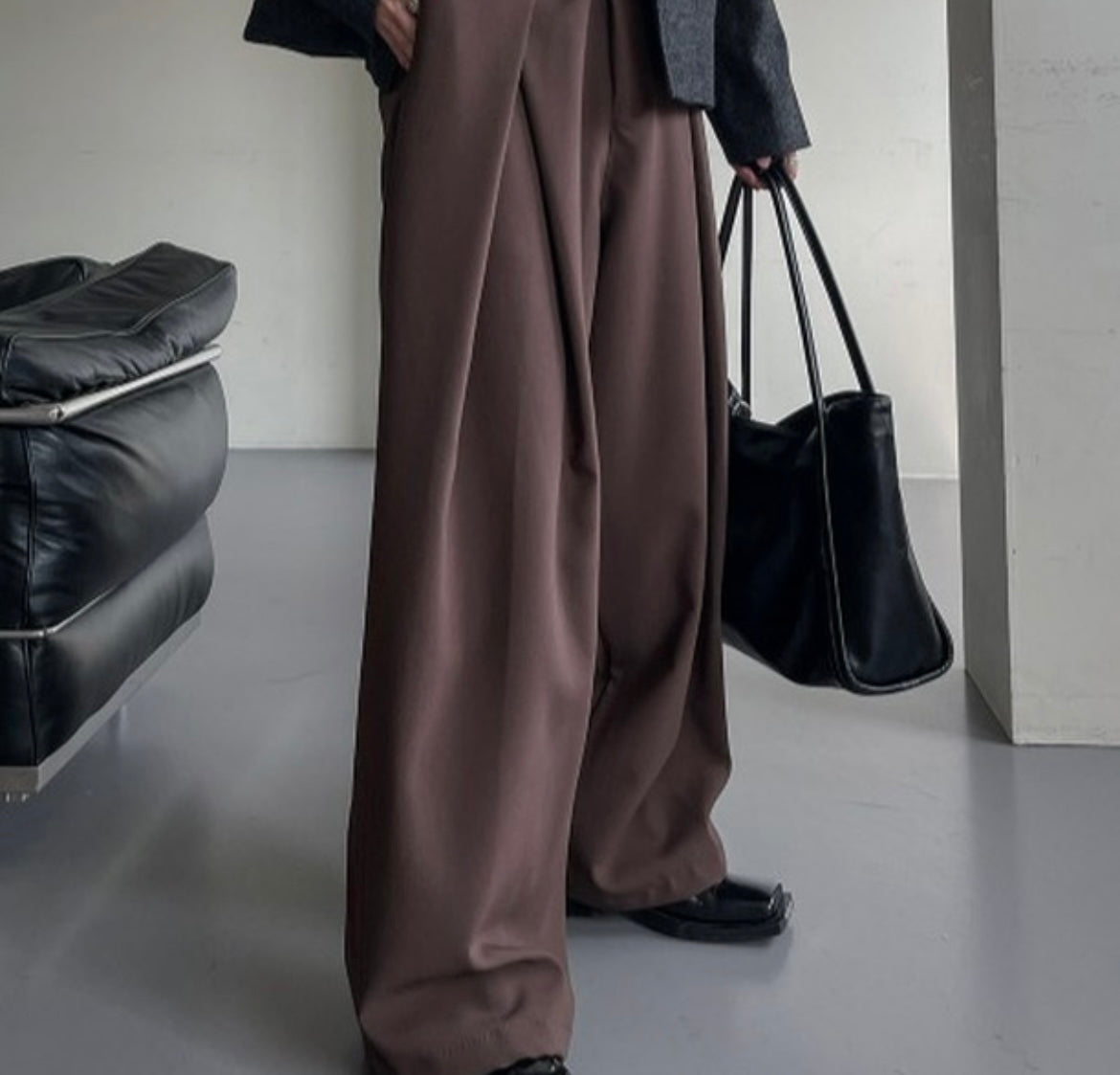 Elegant wide-leg suit trousers(西褲版！💜）