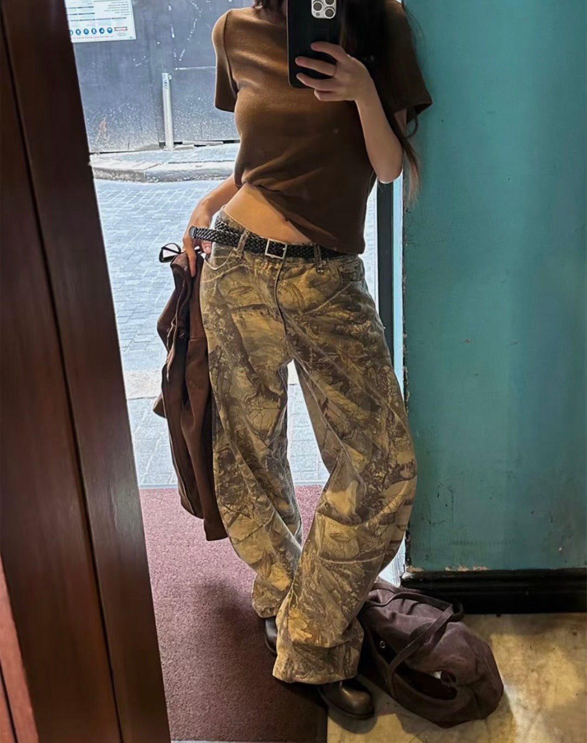 Midnight camouflage baggy pants