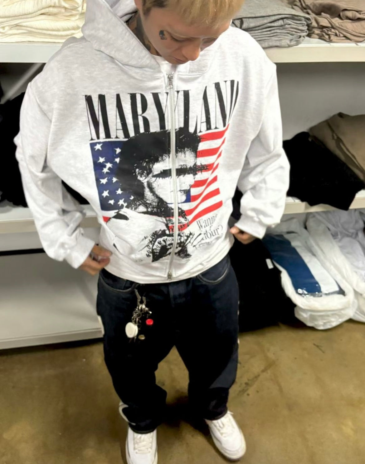 Maryland flag zip-up hoodie🇺🇸