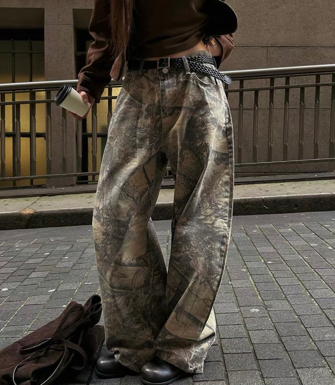 Midnight camouflage baggy pants