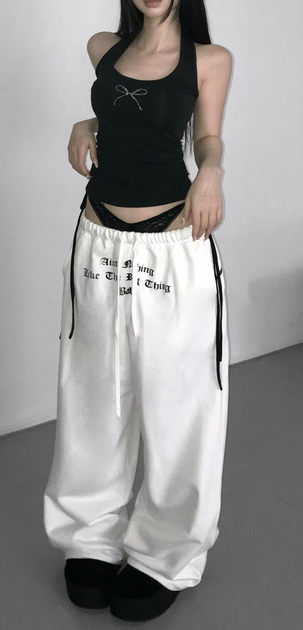 火辣辣☄️lace drawstring sweatpants✨