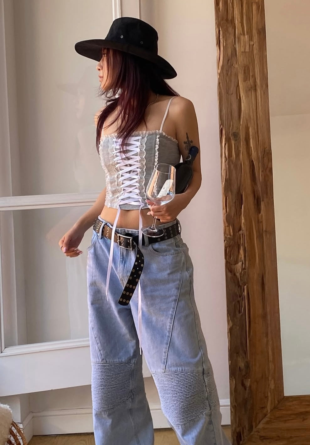 Lace-up crop top🎀