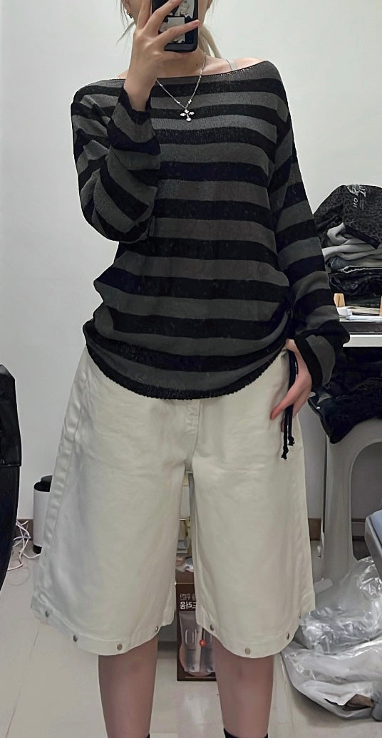 Textured knit off-shoulder sweater🧶