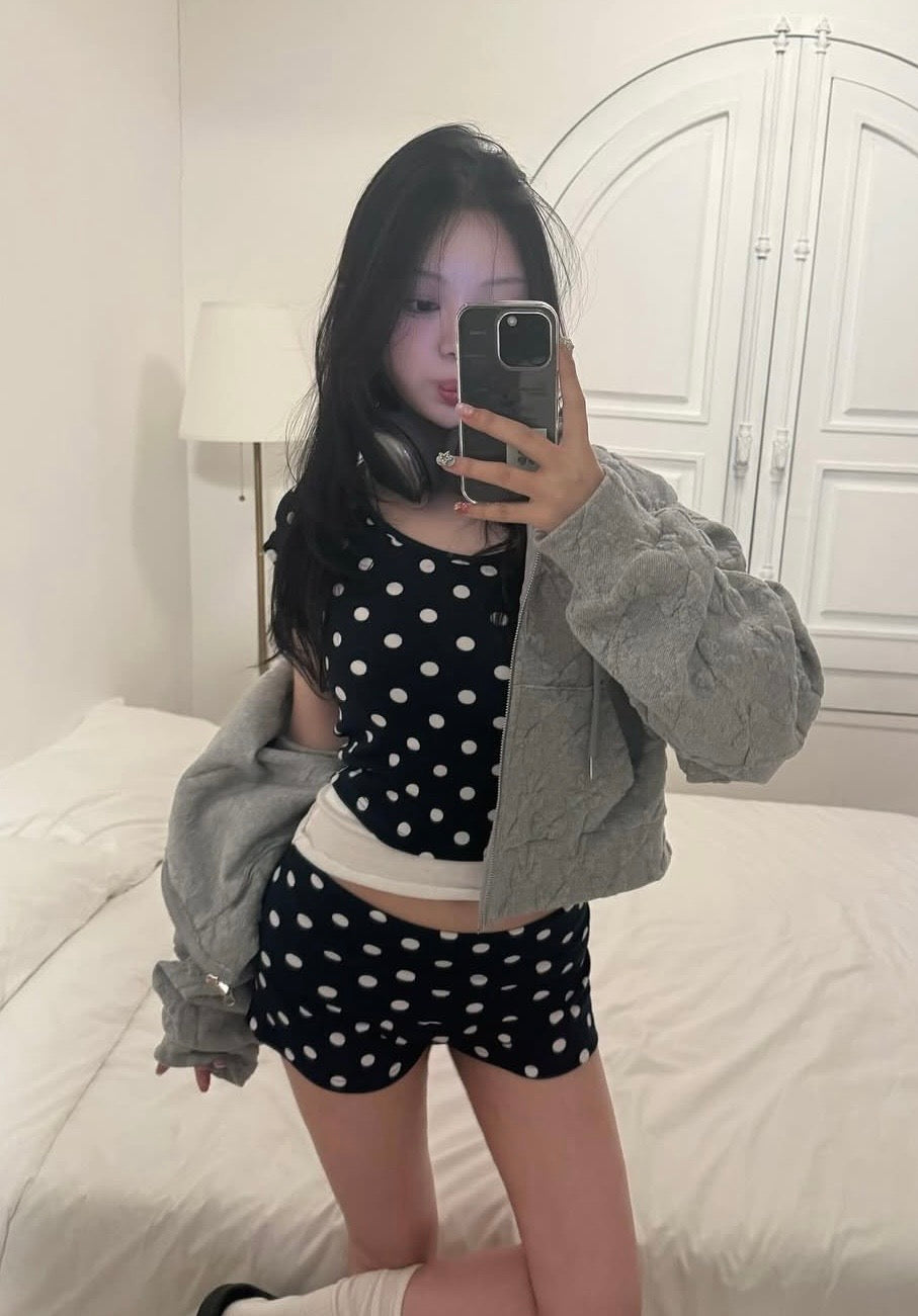 Polka dot cami top and shorts
