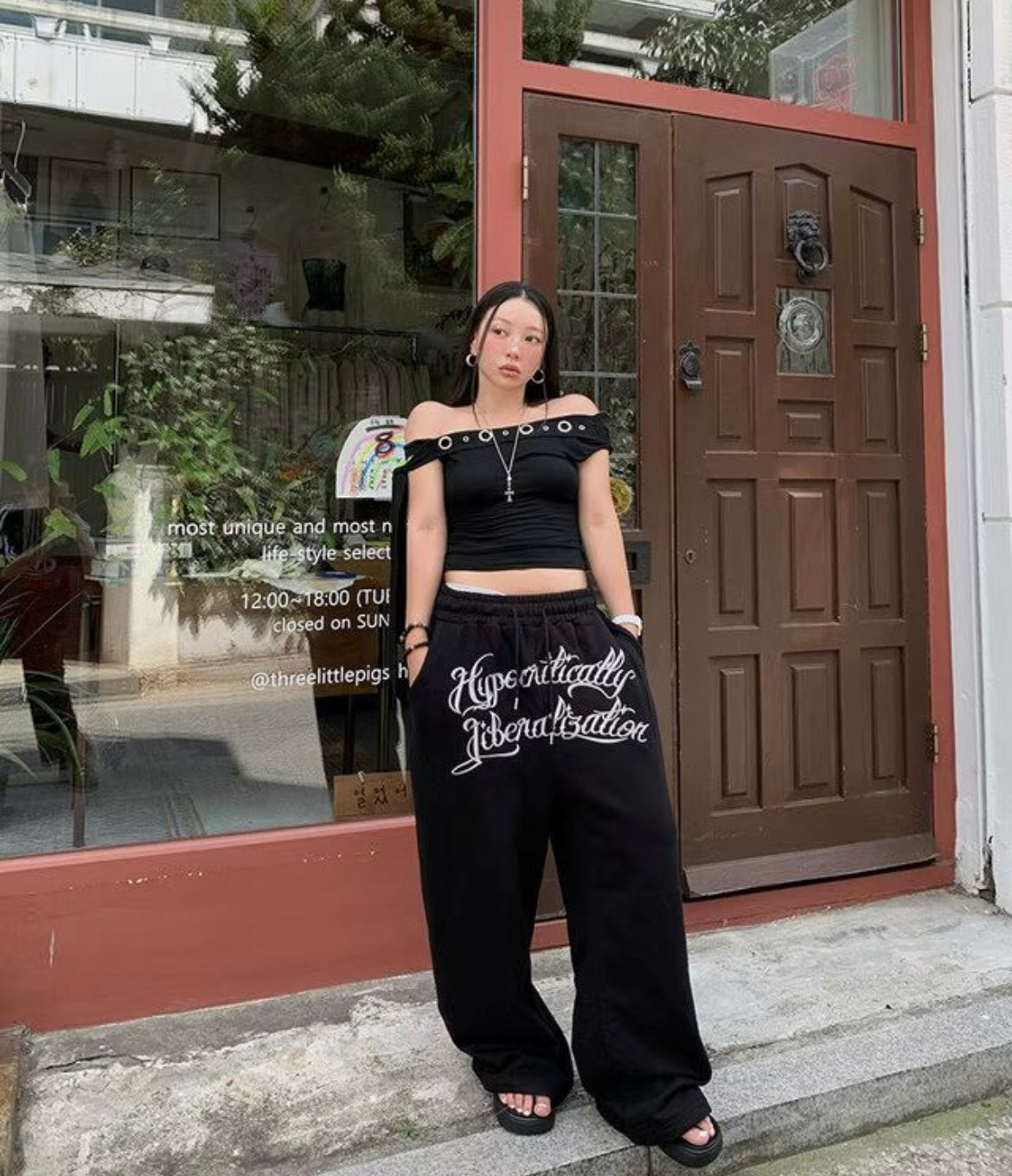 Embroidered cotton sweatpants