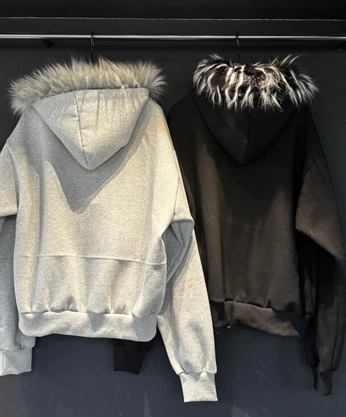 Bite me fur hood zip-up