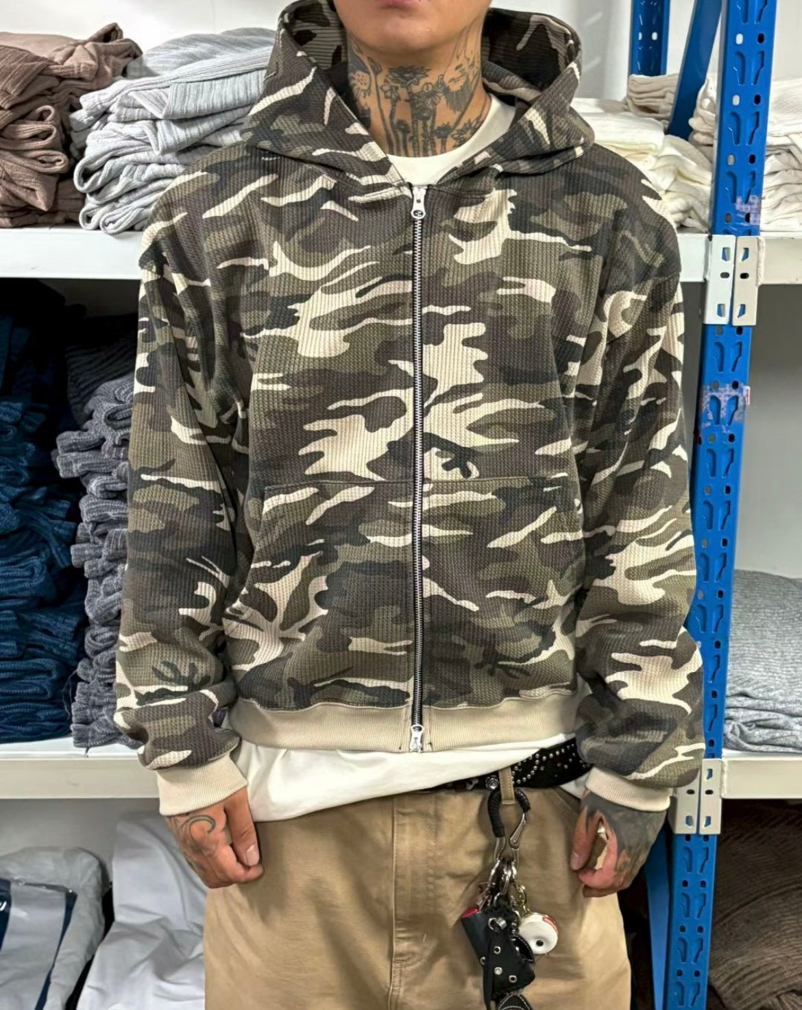 Camo zip-up hoodie🍂