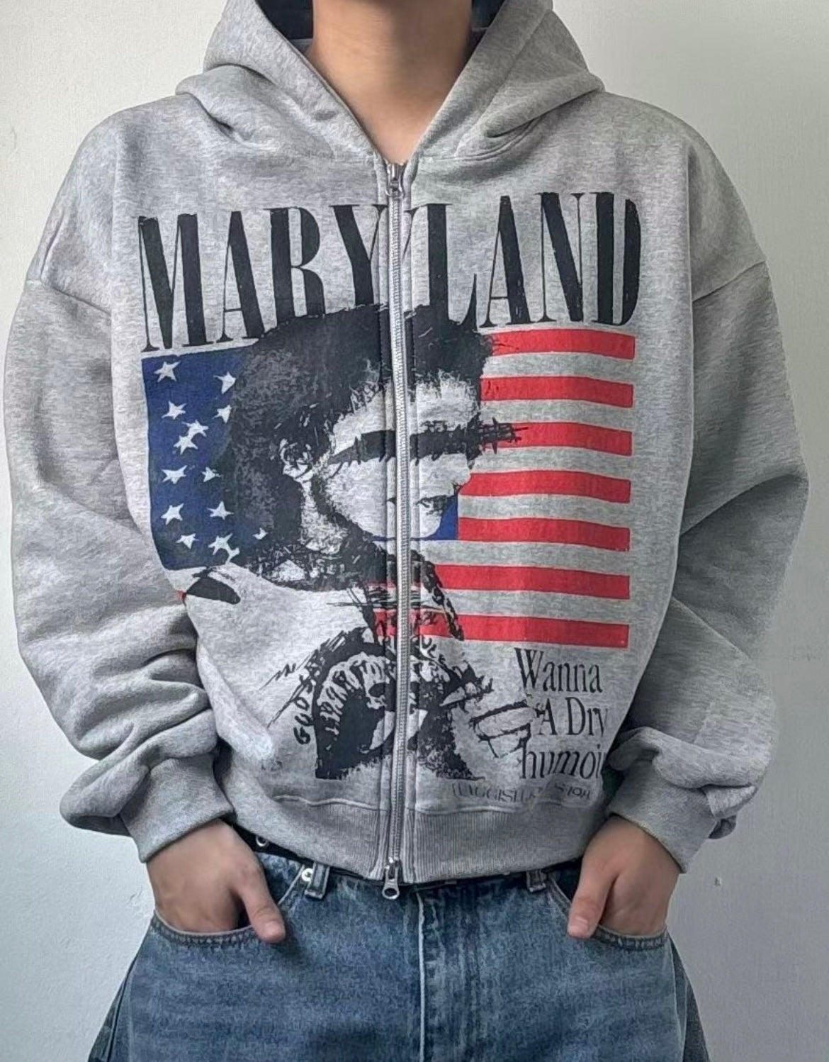 Maryland flag zip-up hoodie🇺🇸