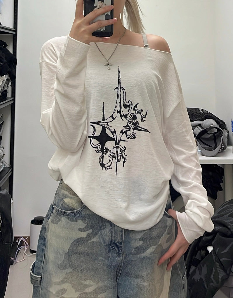 Artistic off-shoulder tee✨