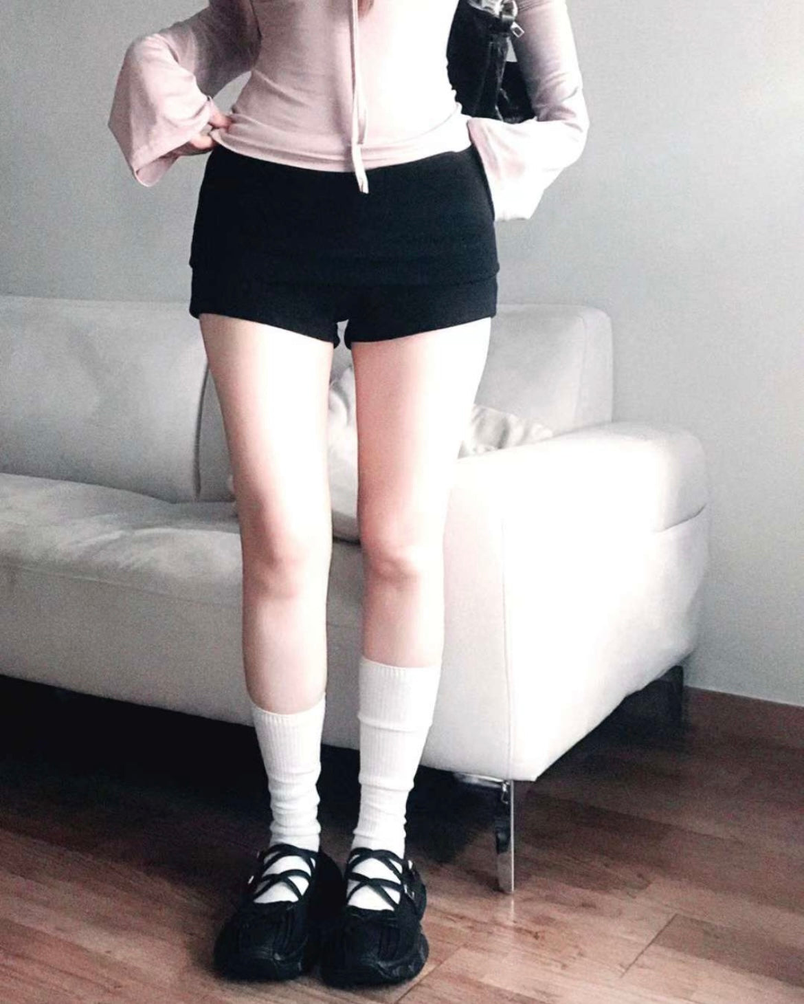 Soft folded waist shorts👅