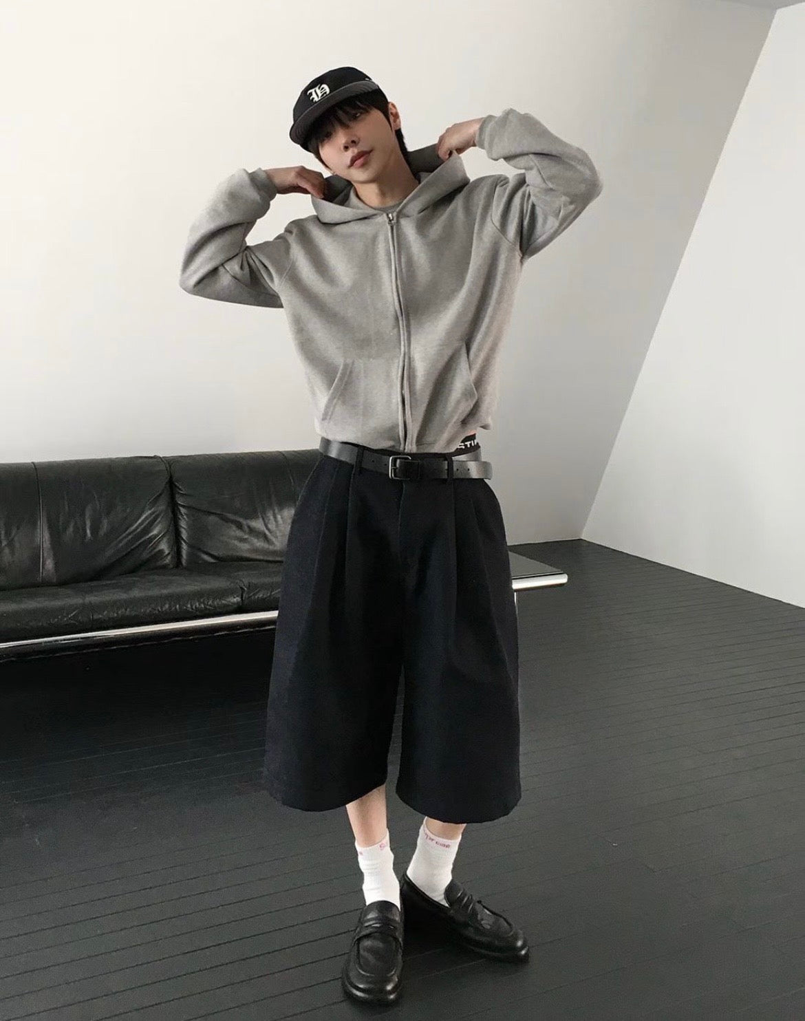 7-point denim shorts