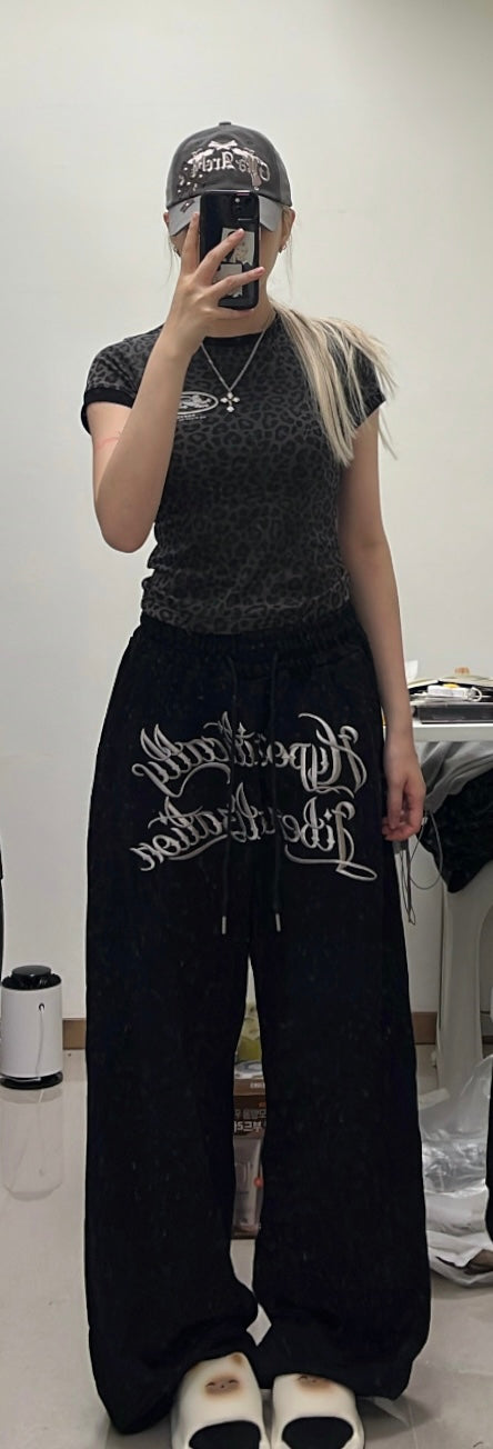 Embroidered cotton sweatpants