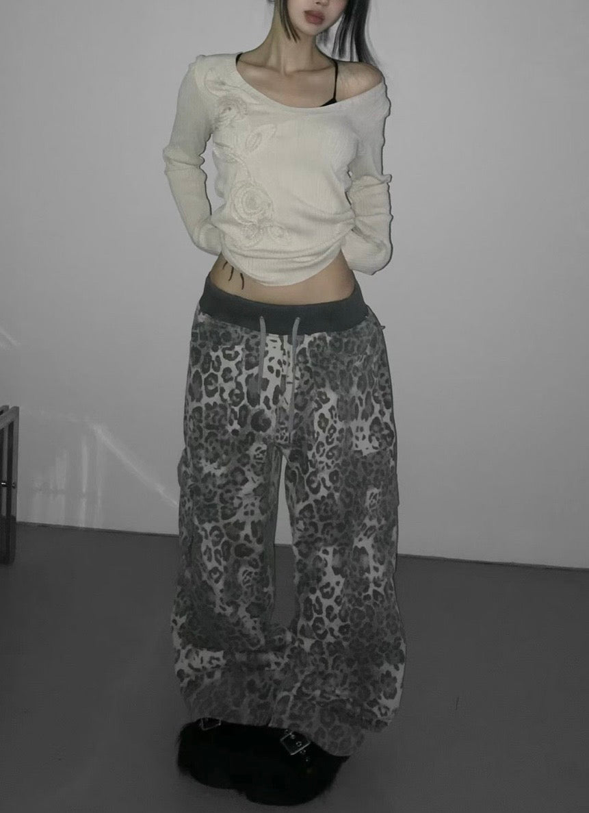 Leopard print cargo pants