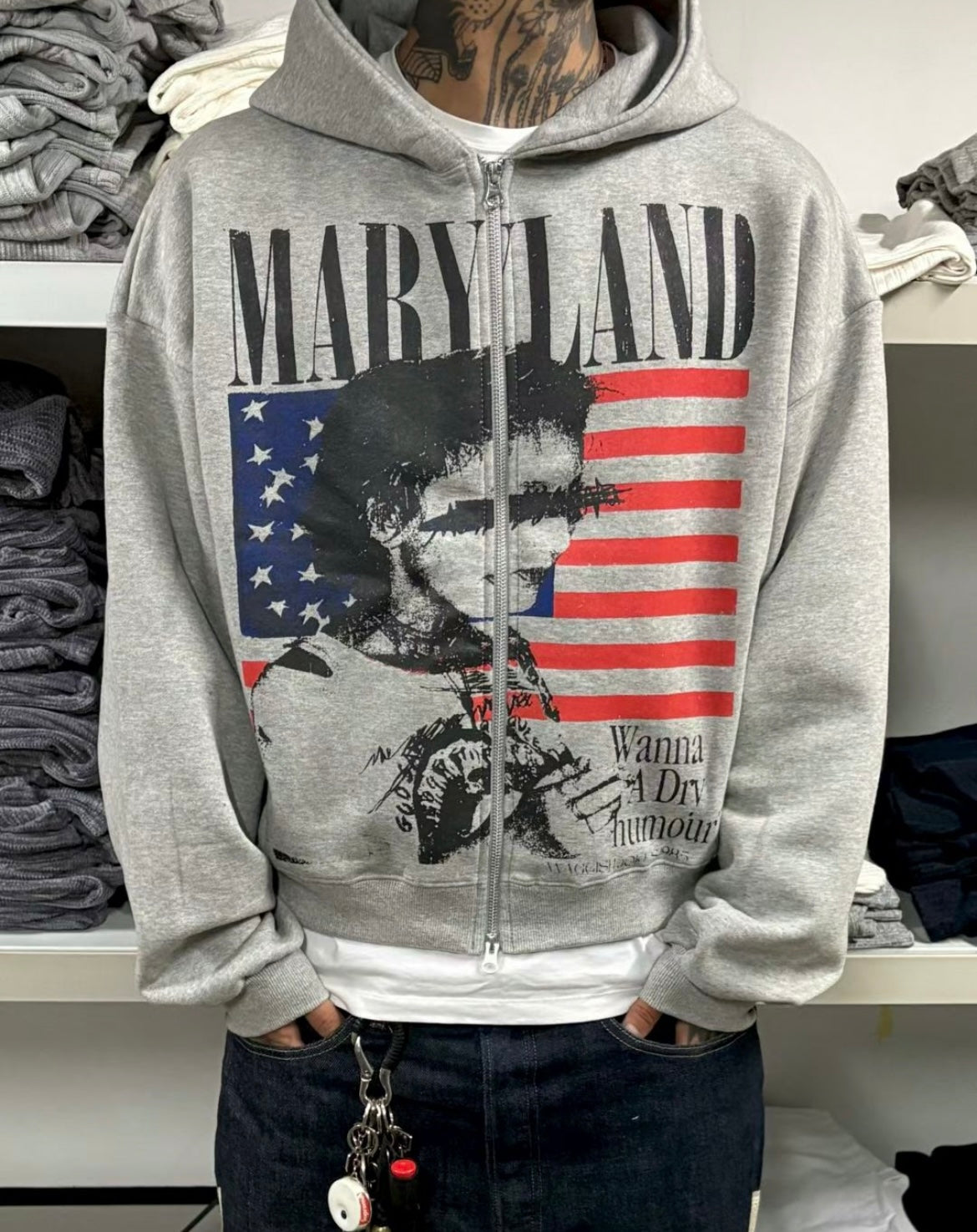 Maryland flag zip-up hoodie🇺🇸