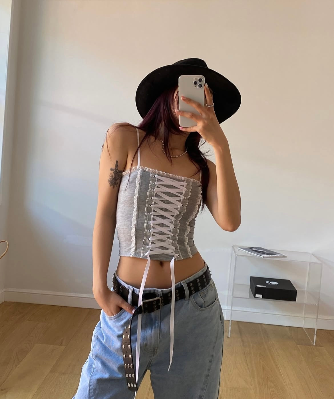 Lace-up crop top🎀