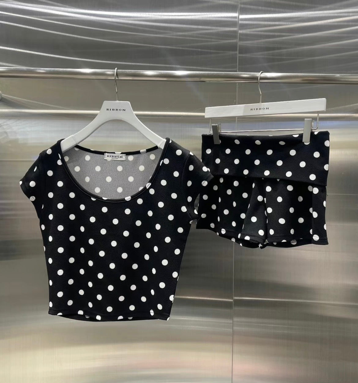 Polka dot cami top and shorts
