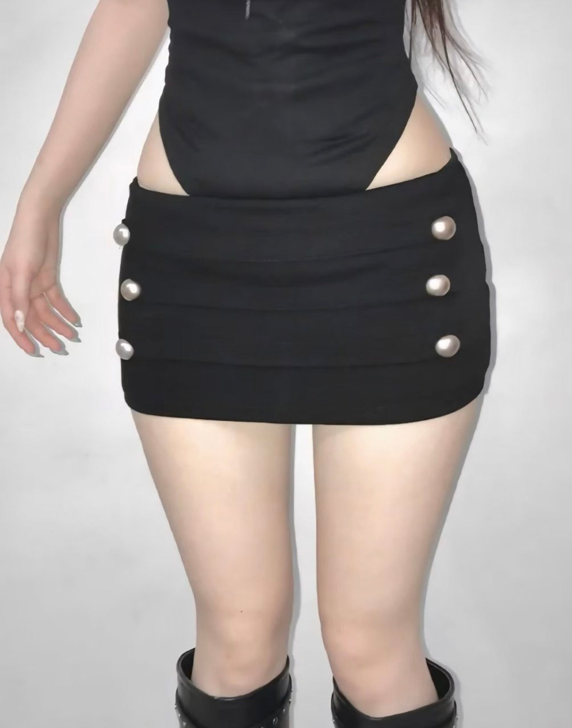 Napoleon-style studded skort