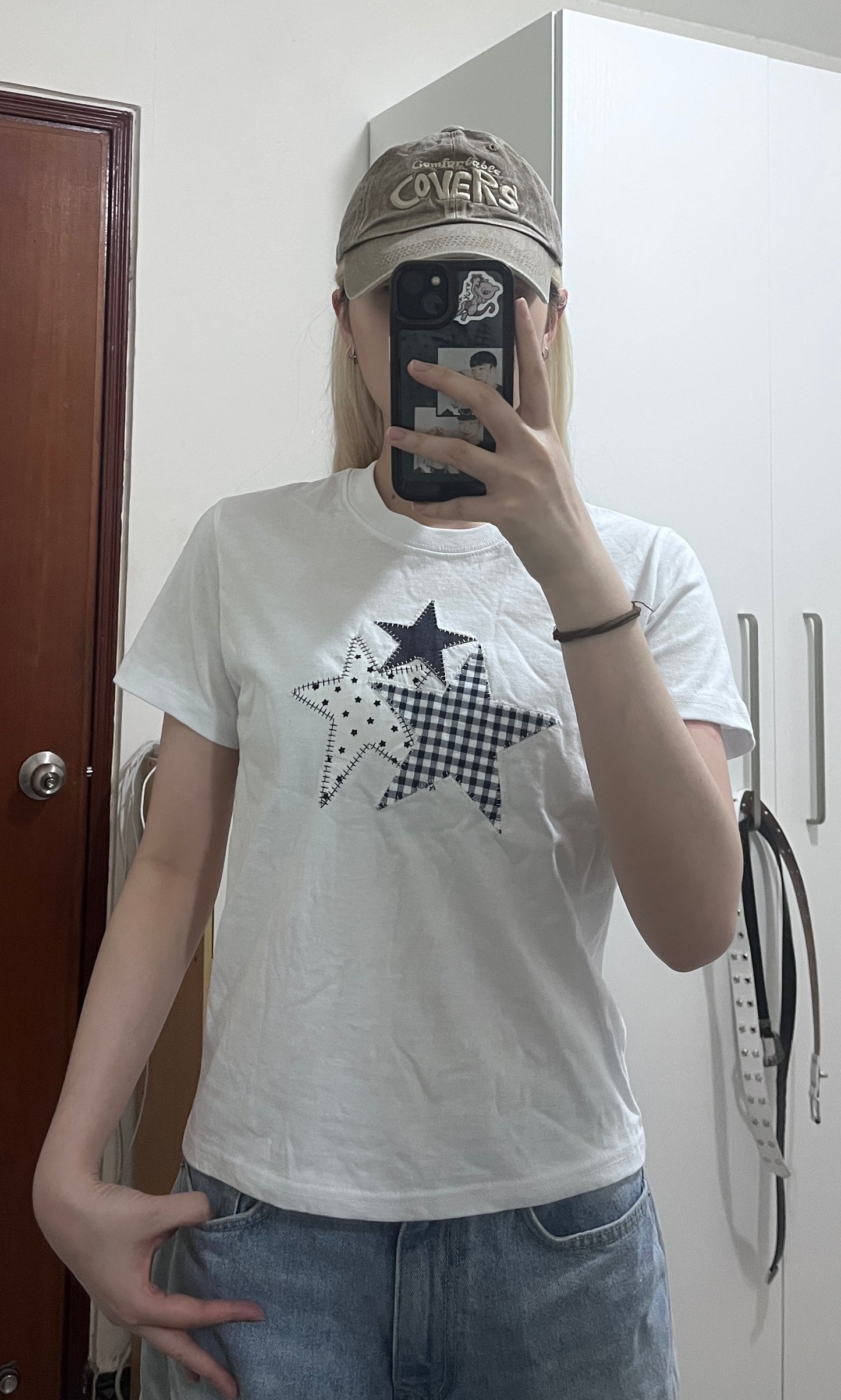 刺繡星星短tee⭐️