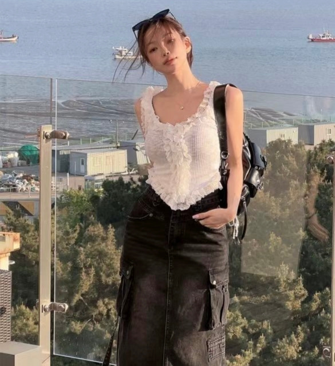 Ruffle charm top✨