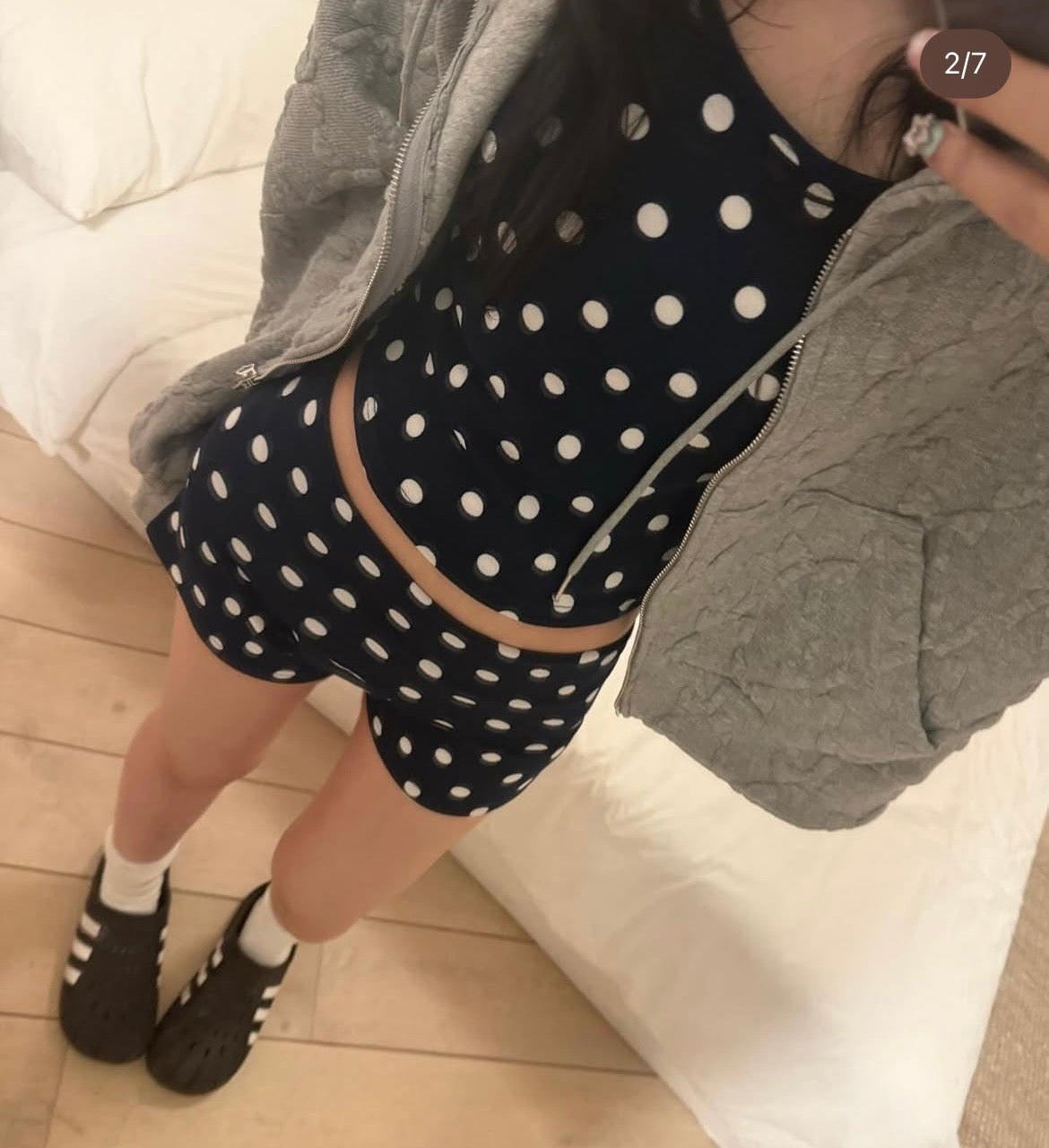 Polka dot cami top and shorts
